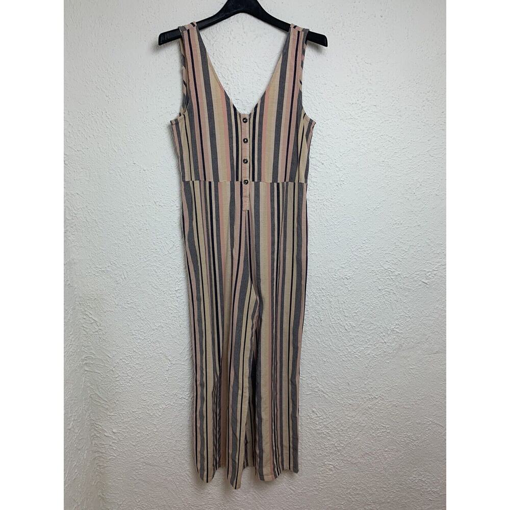 Urban Outfitters Multicolor Sleeveless Pink Blue Striped Jumpsuit Size S